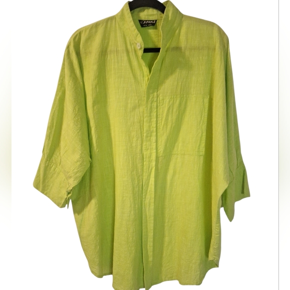 Dilemma Dhruv Shroff lime green oversize tunic top organic cotton OS - Picture 3 of 8